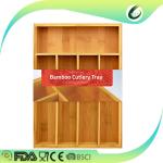Kitchen tableware expandable bamboo cutlery tray