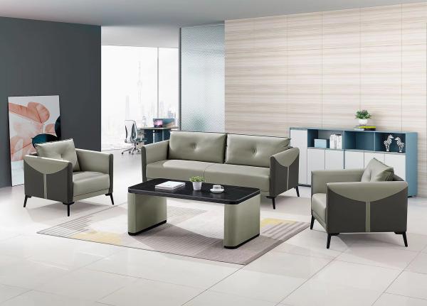 Modern Nordic 2 Seater Leather Office Sofa Set Modular European Style Schools