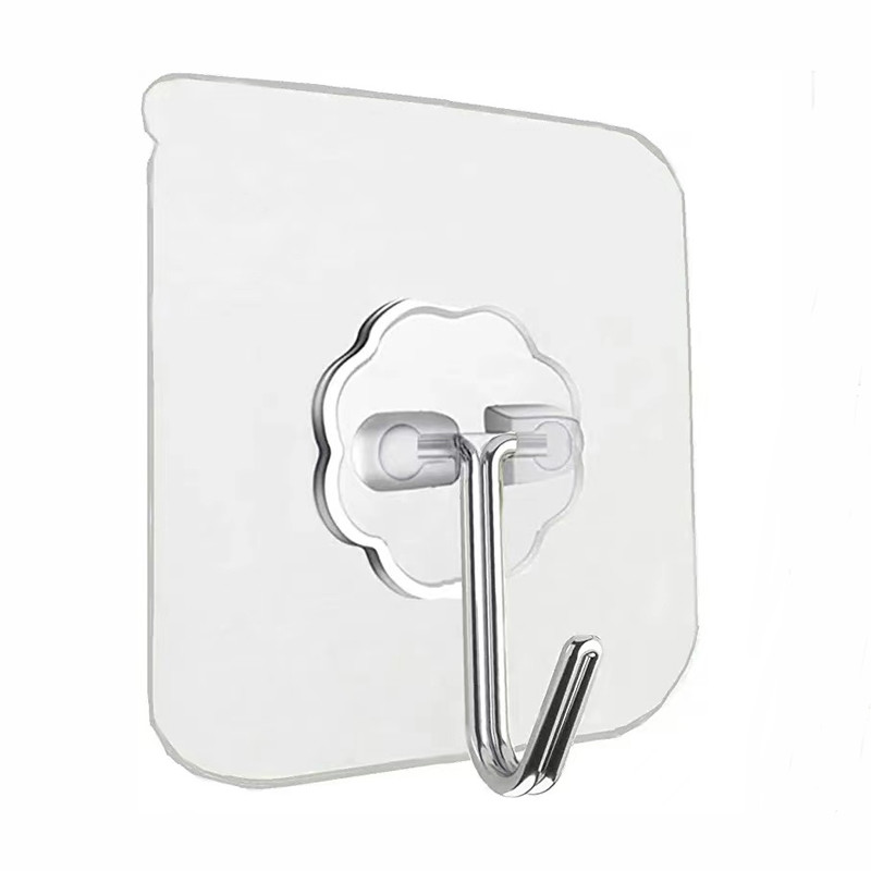 Transparent Waterproof Sticky Adhesive Wall Hooks for Keys Bathroom Outdoor Kitchen Door