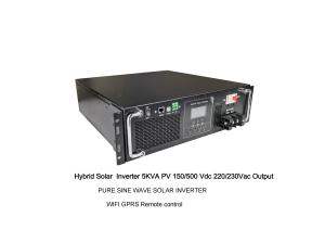Quality Rack Mount Pure Sine Ware Hybrid Solar Inverter 5KW PV 150/500Vdc 220/230Vac Output Wifi GPRS For BTS wholesale