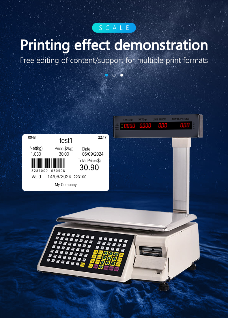 Advanced Printing Bar Code Table Scale SHW-TMB 30kg with AC 100-240V/DC21V Power