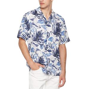 Quality Hawaiian Men'S Printed Linen Cotton Casual Floral Shirt Beach Poster Surfing wholesale