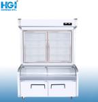 Double Door Commercial Refrigerator Vertical Beverage Hotpot Showcase Hcd-1200t