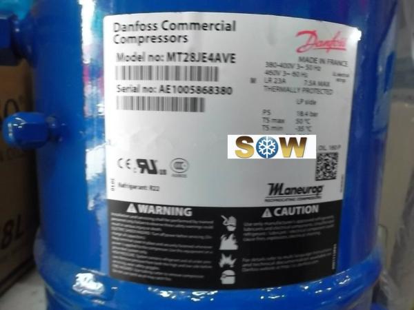 MT28JE4AVE R22 commercial compressor France Maneurop Piston Reciprocating