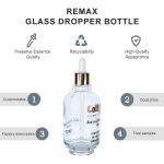 160ml Clear Glass Essential Oil Dropper Bottle Glass Cosmetic Packaging With