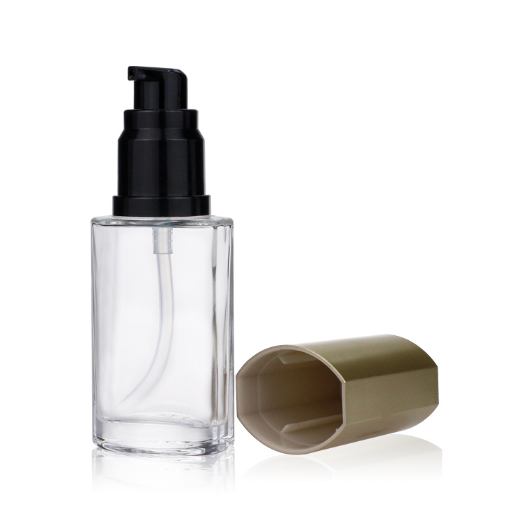 Foundation OEM Cosmetic Packaging Bottle Pump Cap 40ml Glass Bottle