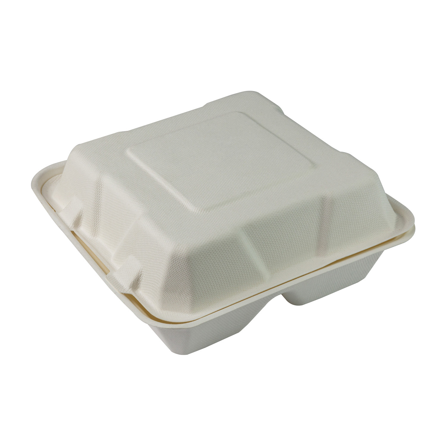 Biodegradable Bagasse Sugarcane Clamshell Food Container 3 Compartment Disposable