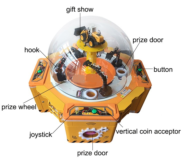 Family Excavator Gift Vending Machine Metal + Plastic Material Durable