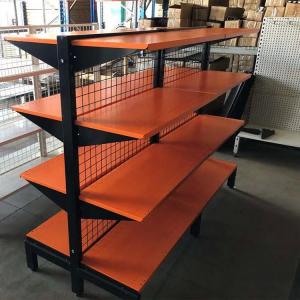 Quality Factory Custom Blue Double Sided Supermarket Shelves Double Sided Mesh Gondola wholesale