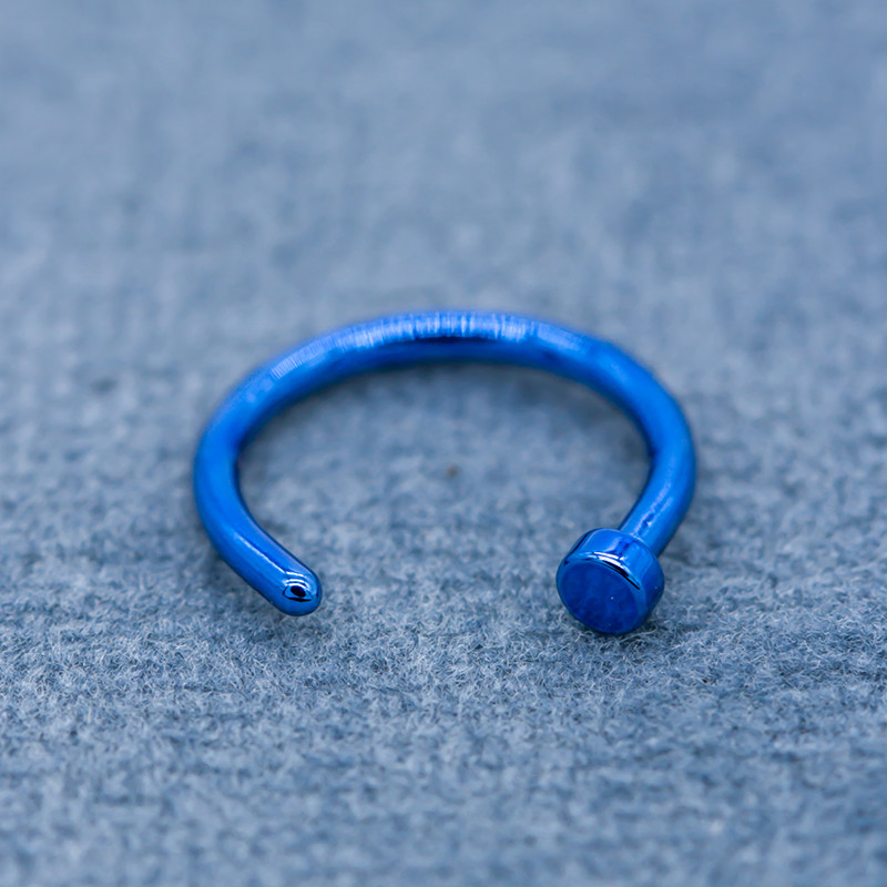 18G 8mm Surgical Steel Nose Piercing 18G Blue Nose Stud C Hoop