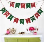 Home Decoration Merry Christmas Party Crafts Felt Banner Flag Customized Size