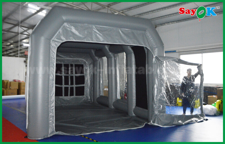 Inflatable Garage Tent Grey Large Inflatable Tent Drive - In Workstation Inflatable Spray Paint Booth With Filter