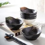 SAVALL Rustic Black Porcelain Dinnerware Vintage Style Dipping Sauce Dish