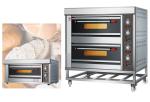 Double Deck Gas Industrial Baking Oven Four Trays For Restaurant