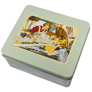 Quality Square Lid Tin Cookie Containers wholesale