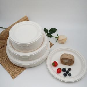 Quality 9 Inch Eco Biodegradable Bagasse Tableware 10in Round Sugarcane Waste Plates Pulp Molded wholesale