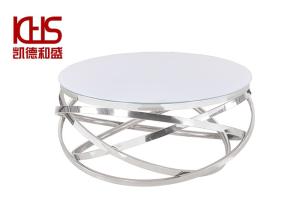 Quality KDHS Light Luxury Living Room Bedside Table Stainless Steel Marble Small Coffee Table wholesale