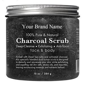 Quality Natural Bamboo Charcoal Body Scrub For Moisturizing Deep Cleansing Shrink Pores wholesale