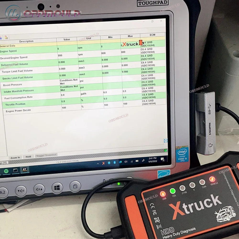 FZ G1 Tablet Diagnostic Tool X Trunk Y009 Applicable To Heavy-duty Truck Excavator Structure Diesel Engine OBD2 Scanner Adapter