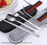 Reusable Stainless Steel Travel Flatware Camping Cutlery Set in Case