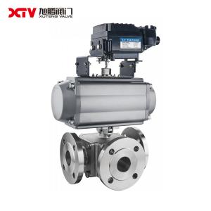 Quality High Platform Square Three-Way Ball Valve 150LB Pneumatic Driving Mode for Industrial wholesale