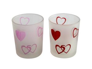 Quality Frosted Glass Votive candle Holders for valentine's day wholesale