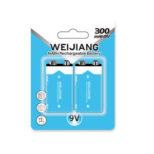 Quality Rrgeable battery 9V 6F22 nimh battery 300mah rechargeable ni-mh battery 9v for multimeter electronic guitar wholesale