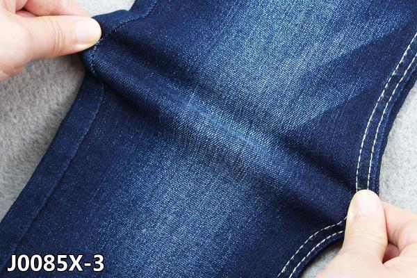 9.4 Oz Middle Weight TR Denim Twill Fabric Slub Effect In Warp Direction Blue
