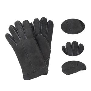 Quality Lady fashion lamb fur double face leather winter gloves wholesale