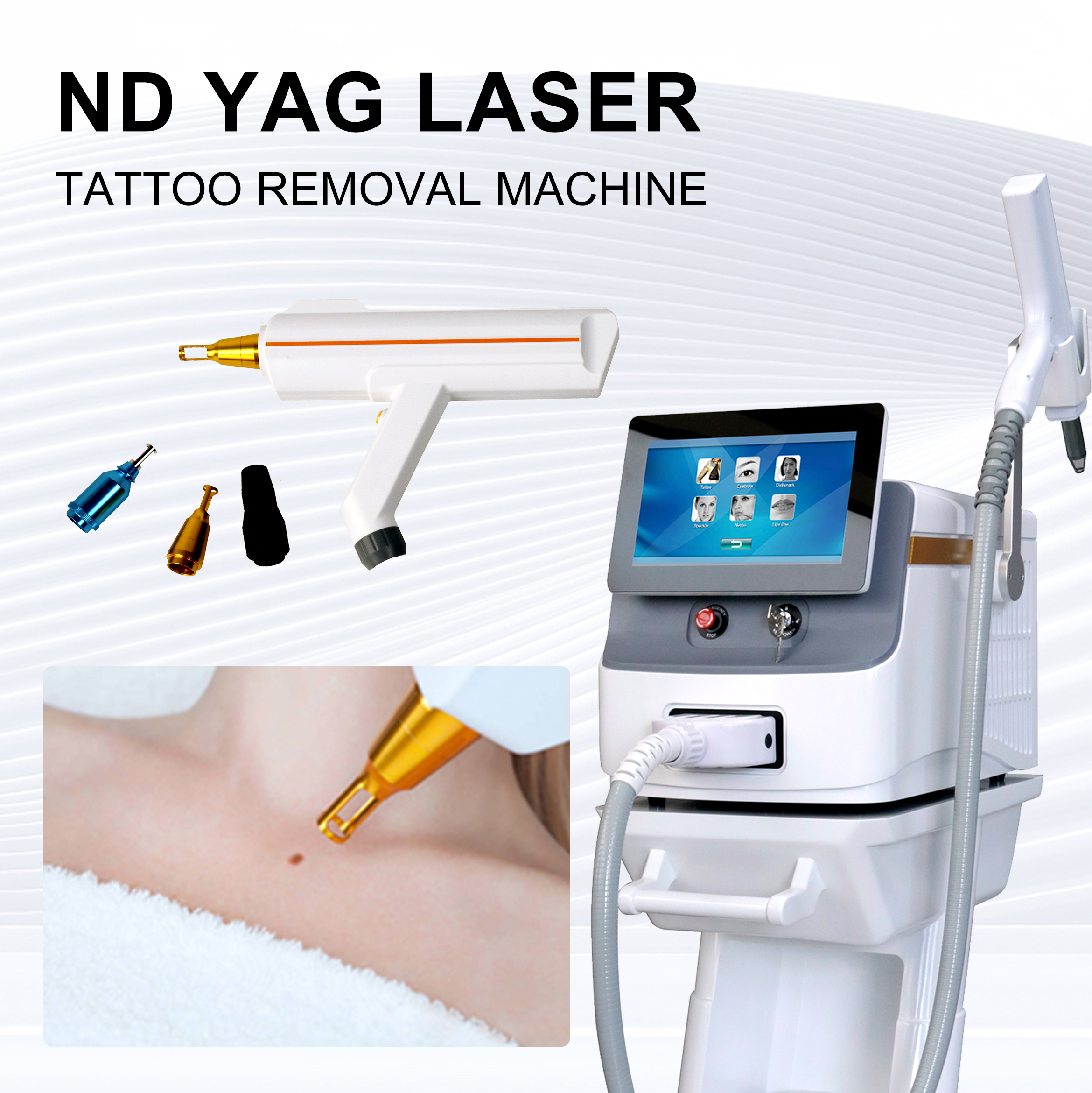 Q Switch Nd YAG Laser Tattoo Removal Machine 1064nm 532nm 1320nm 2 Years Warranty