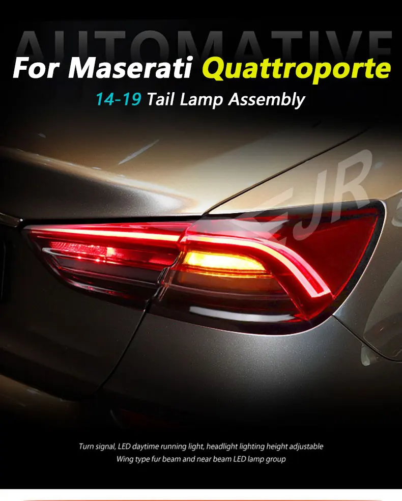 For Maserati Quattroporte 14-20 Led Taillight Upgrade New Trofeo Version Plug And Play Rear Tail Light Turn Brake Drl
