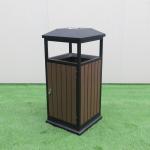 Antique 450mm Width Steel Wooden 35L Ashtray Trash Can