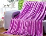 Luxury Purple Solid Flannel Blanket Warm For Sofa Bedding Anti - Pilling Soft