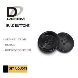 Quality Bulk Flat Black ing Buttons • 4 holes • Plaid blazer • Clothing Accessories wholesale