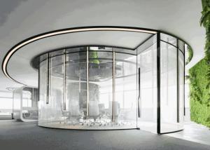 Quality Meeting Room AC48V Curved Blackout Lcd Switchable Smart Glass wholesale
