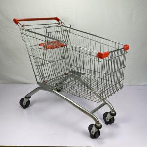 Quality Warehouse Supermarket Zinc Metal Shopping Cart 210L European Style wholesale