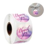 Thank You Round Sticker Labels Roll Waterproof With Logo Printing