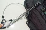 Heavy duty blue strong carabiner holder stainless steel wire coiled lanyard for