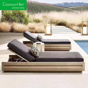 Quality Modern Outdoor Furniture Luxury Resort Beach Chaise Villa Pool Lounge Chairs Outdoor Pool Teak Outdoor Sun Lounge Chair wholesale