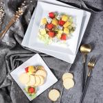 Scandinavian Square Porcelain Plates 24.75cm