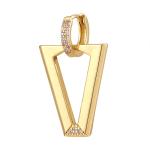Gold Plated 18k Diamond Hoop Earrings Colorful Spray Paint V Shape Pendant AAA