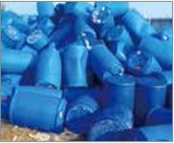 HDPE Blue Drum Foamed Container Four Shaft Axis Plastic Recycling Shredder