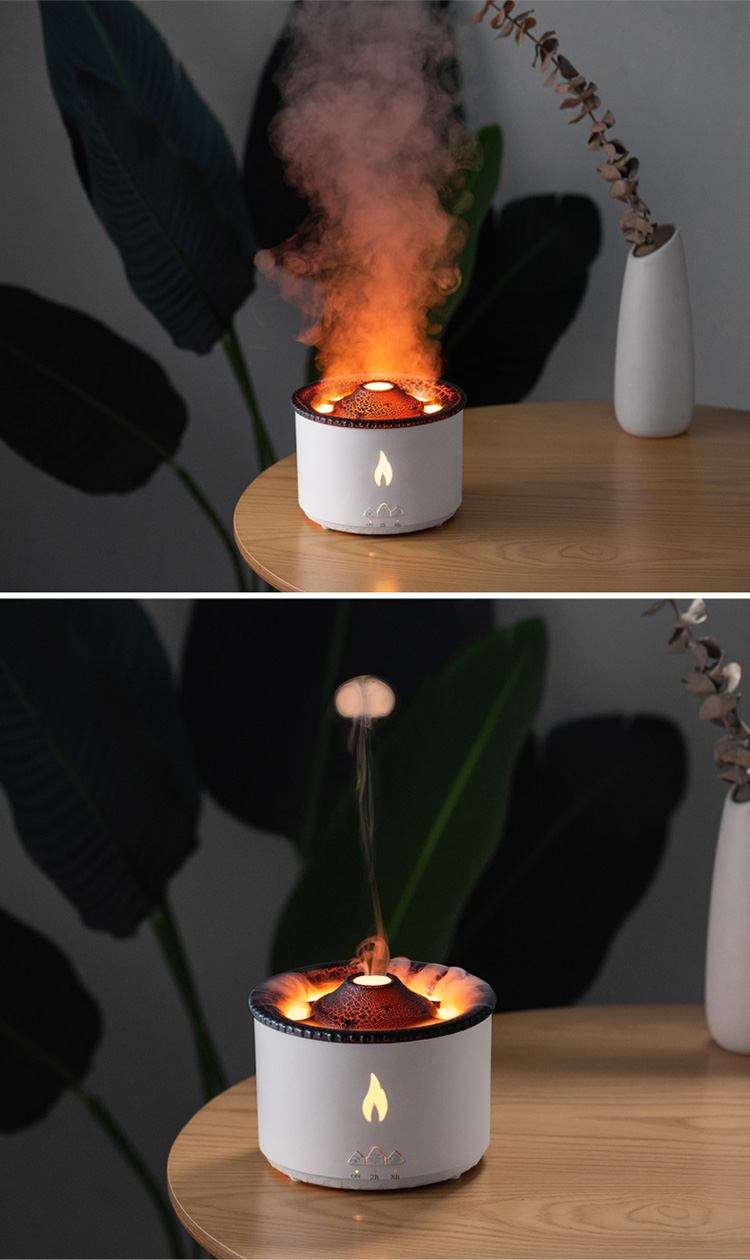 1 Sample Ok Volcano Flame Humidifier Led Color Flame Effect Ultrasonic Aroma Oil Diffuser For Hotel Home Dropshipping