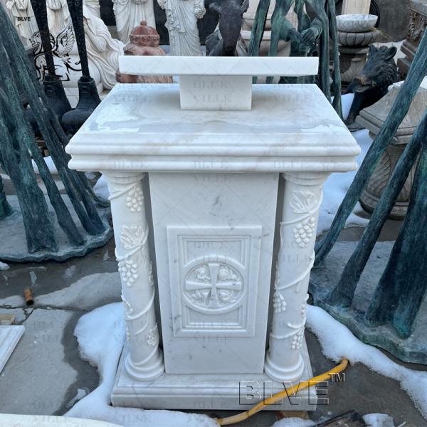 Marble Pope Pulpit White Natural Stone Catholic Church Altar Table Religious