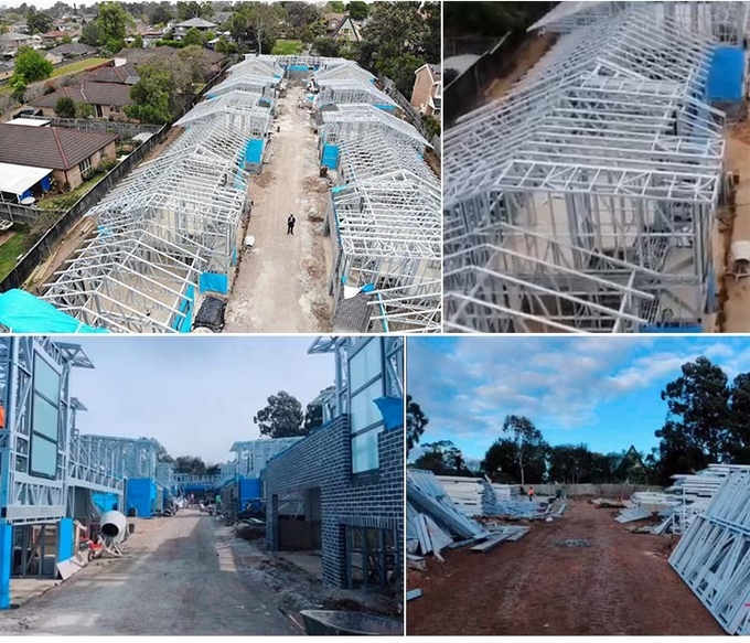 Luxurious Prefabricated Steel House Kits Light Steel Frame Good Earthquake Proof