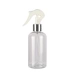 Luxury Transparent Spray Bottle Round Shoulder PET Anodized Aluminum Trigger