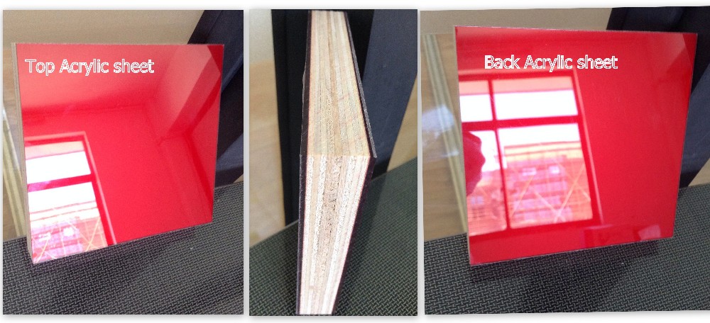 Anti scratch 19mm high gloss acrylic laminated MDF panel made in China