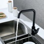 SS Spout Single Handle Kitchen Faucet Chrome Finish Hot Cold Water Mixer Tap