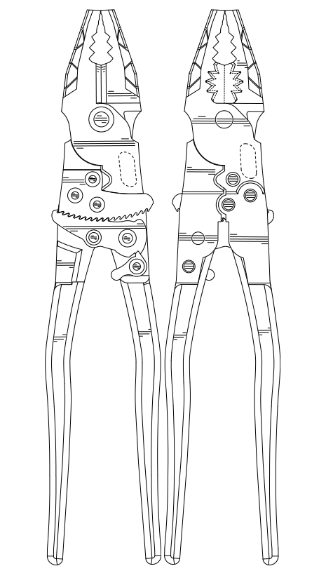 9inch Eccentric Labor-Saving Combination Plier with Ratchet Wheel HRC 62 Industrial hand tool