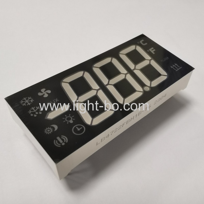 Custom 3 Digit 7 Segment LED Display Ultra Blue Common Anode for Refrigerator Controller